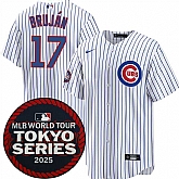Men's Chicago Cubs #17 Vidal Brujan White 2025 World Tour Tokyo Series Home Stitched Jersey Dzhi,baseball caps,new era cap wholesale,wholesale hats